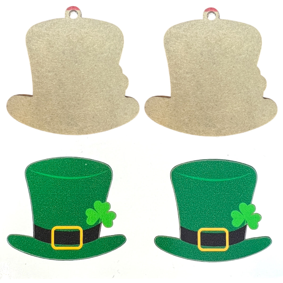 Leprechaun Hat Dangle Earring Acrylic Blanks with Vinyl Decals