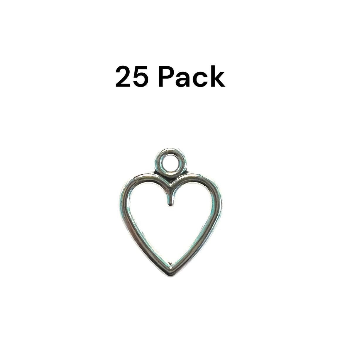 25 Pack of Small Heart Shaped Charm Blanks