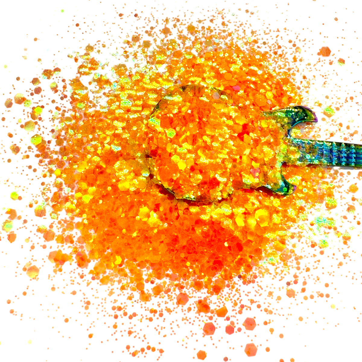 Push-Up Sherbet Fluorescent Orange Iridescent Pixie for Poxy Chunky Glitter