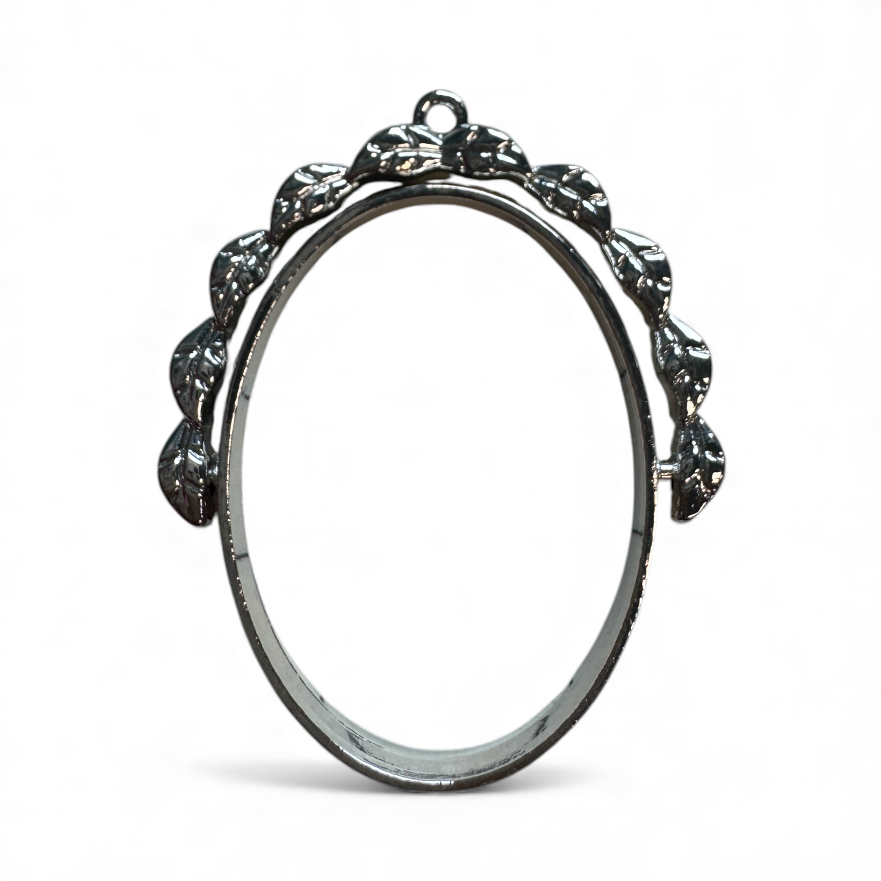 10 Pack of Oval Shaped Open Back Spinner Pendant Bezel Blank