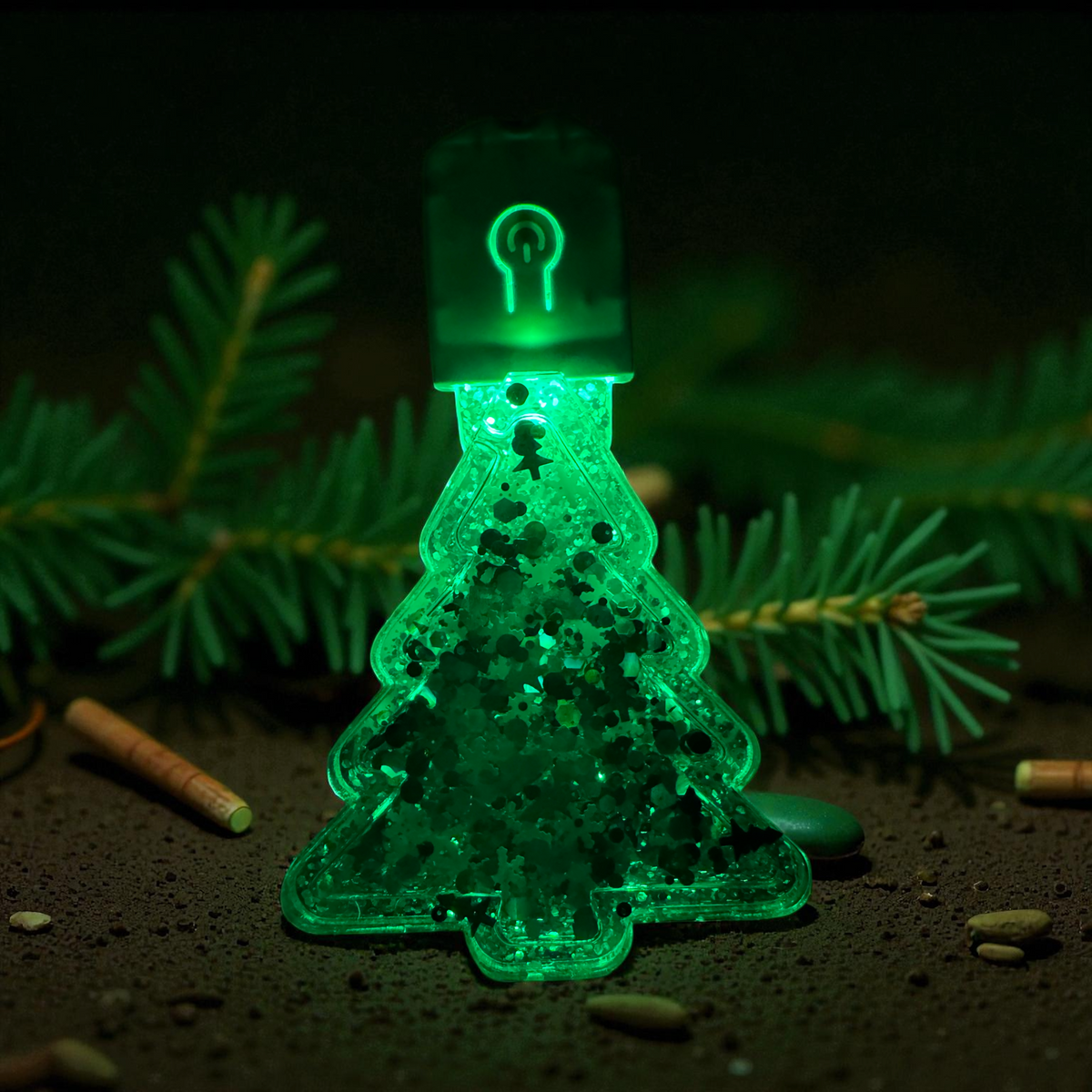 Christmas Tree LED Snow Globe Shaker Ornament Blank Kit