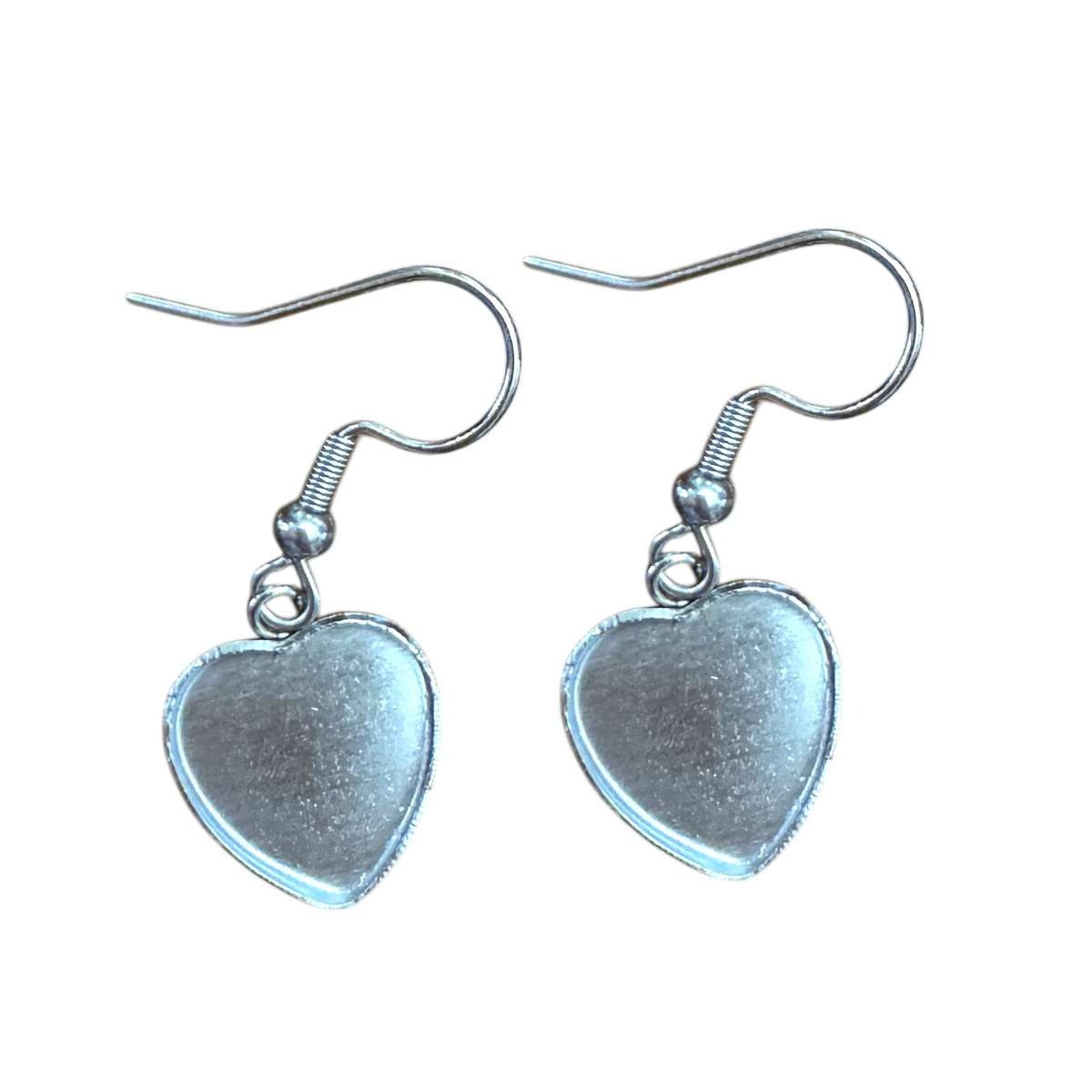 5 Pair of Mini Heart Dangle Earring Blanks for UV or Epoxy Resin