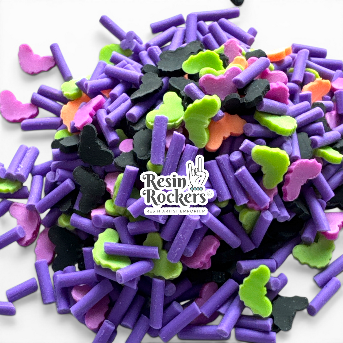 Bats and Jimmy Candy Sprinkles Halloween Polymer Clay Piece Mix