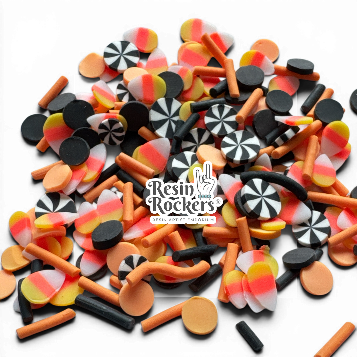 Candy Corn and Sprinkles Halloween Mix Polymer Clay Pieces