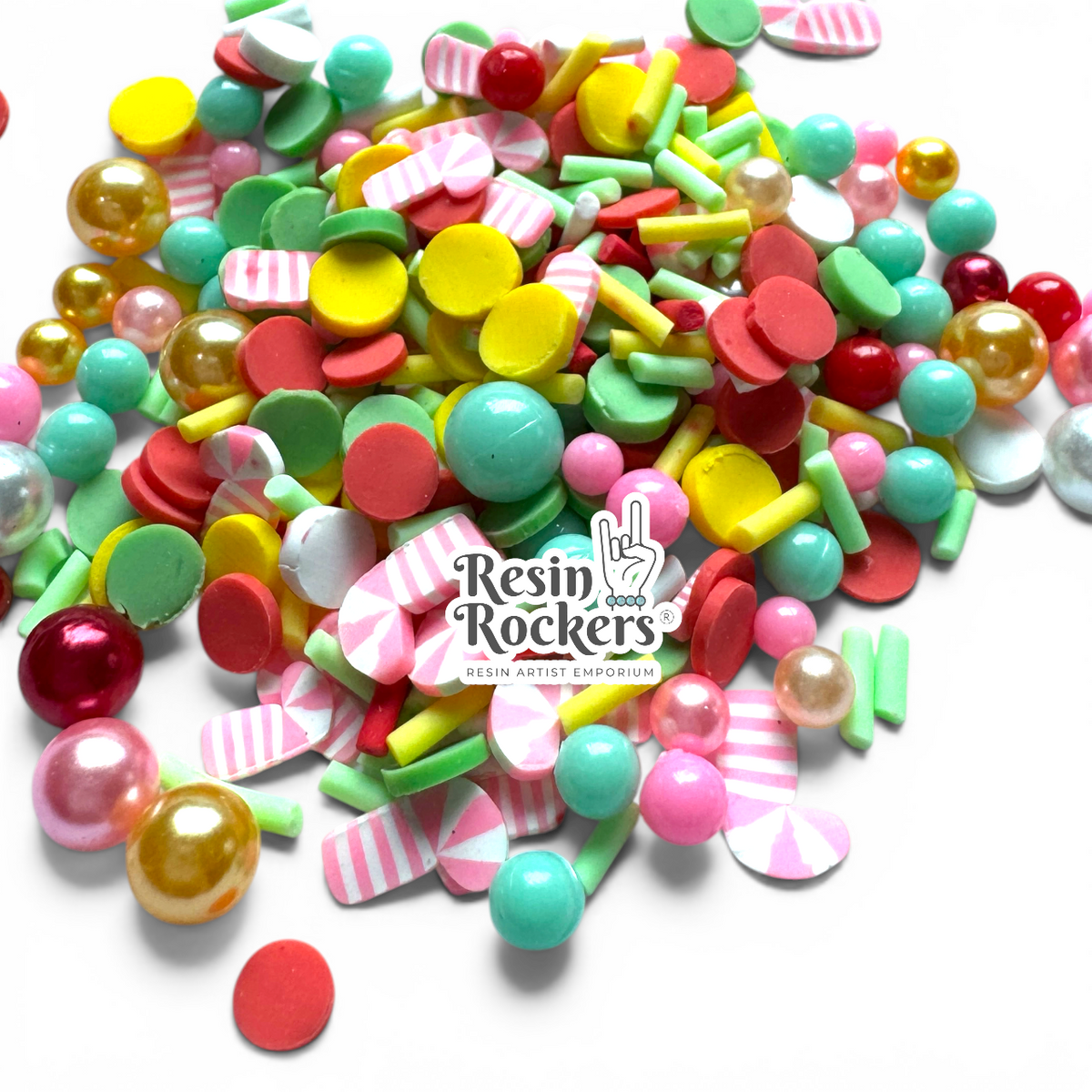 Christmas Candy Party Bubble Polymer Clay Piece Mix