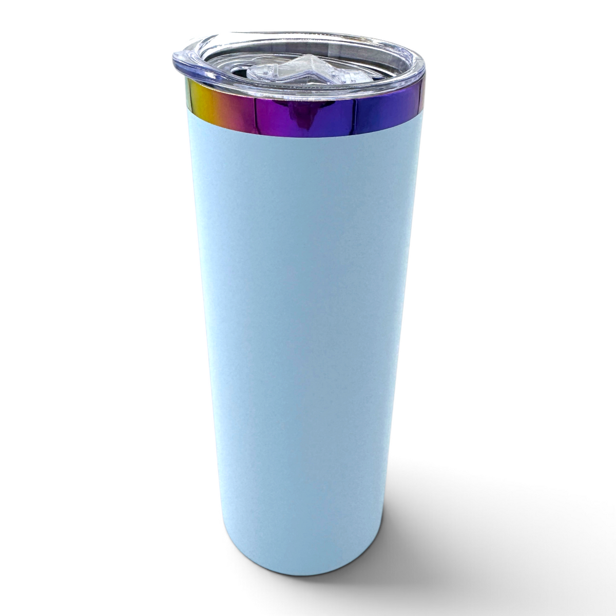 Rainbow Rim Stainless Steel Skinny Tumbler Blanks - 20oz
