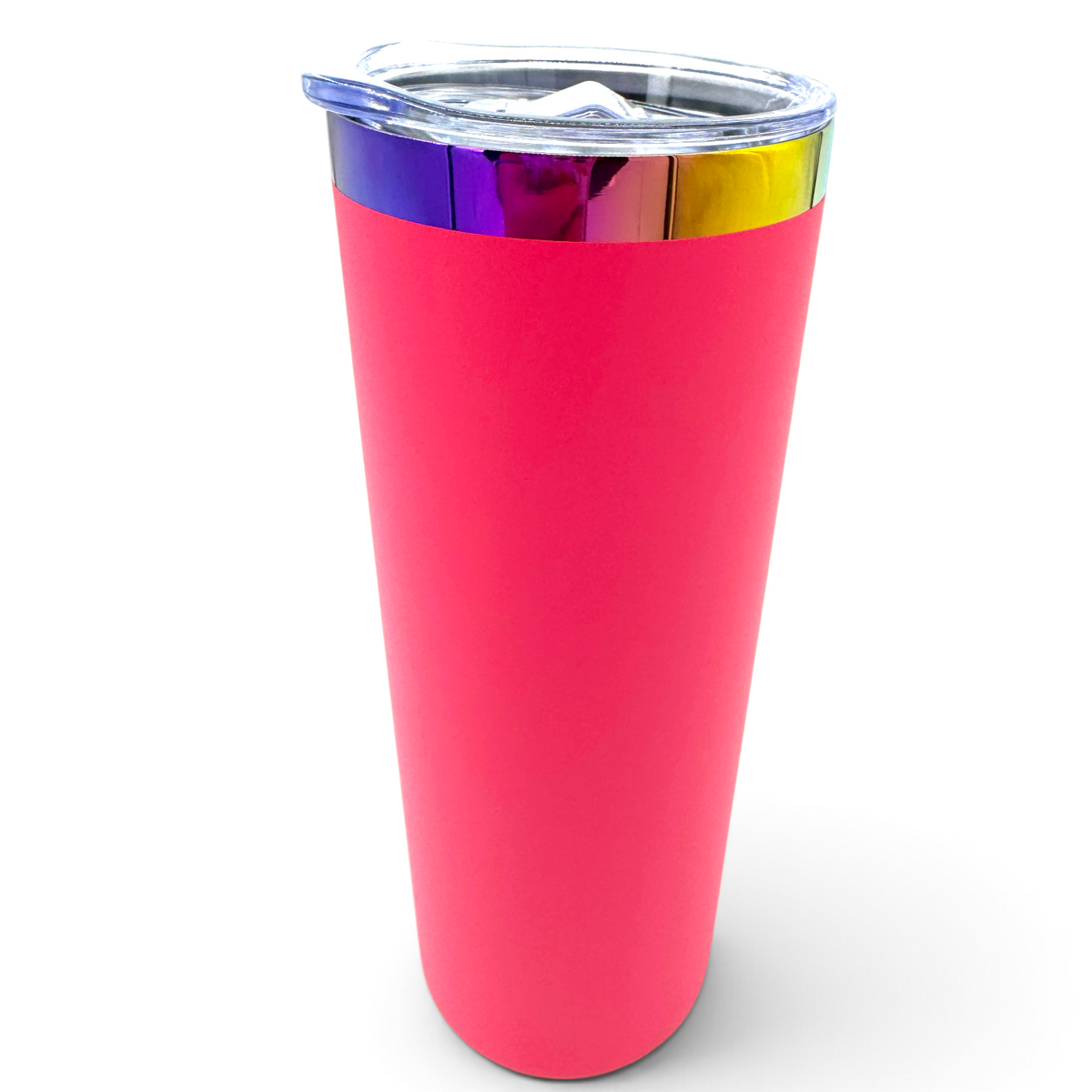 Rainbow Rim Stainless Steel Skinny Tumbler Blanks - 20oz