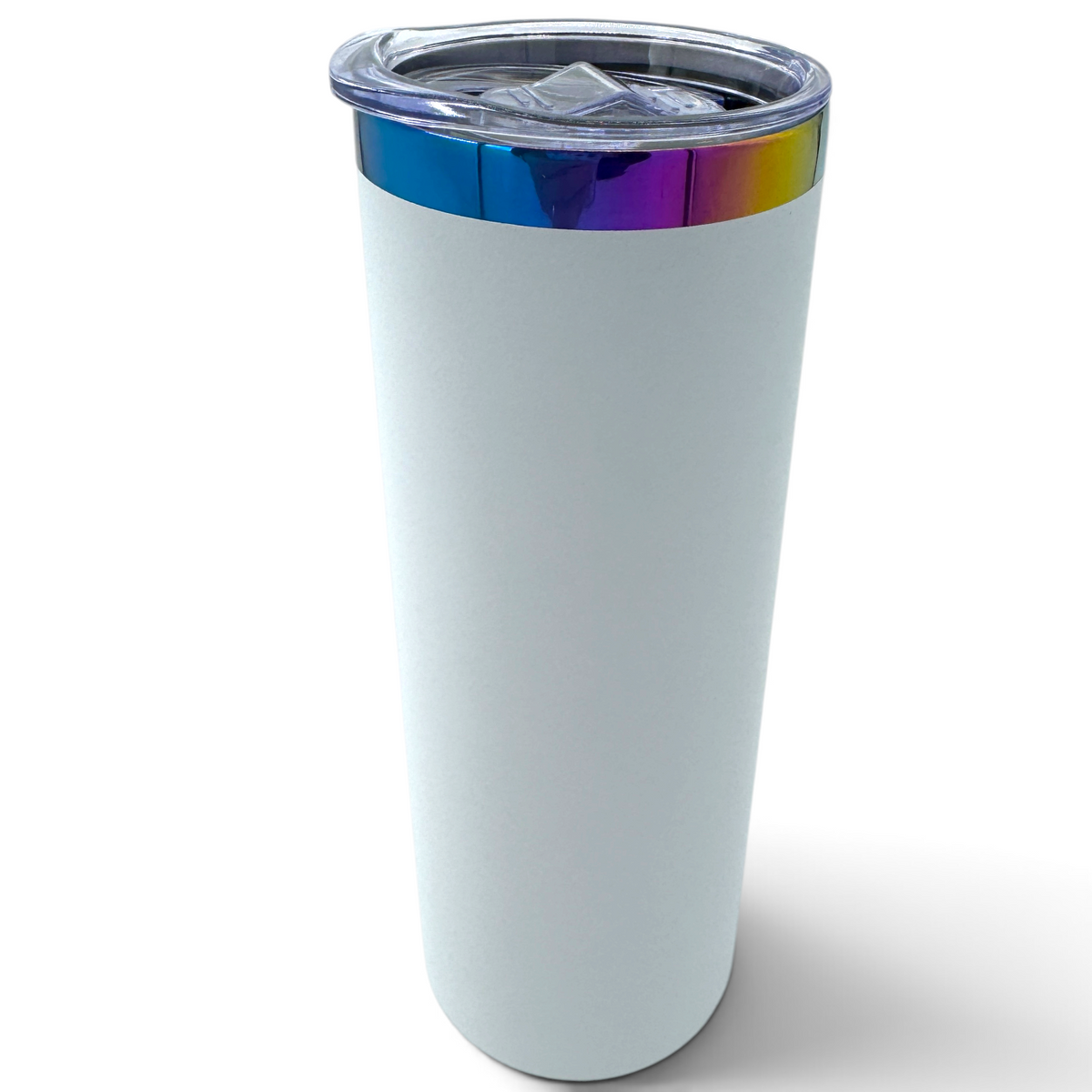 Rainbow Rim Stainless Steel Skinny Tumbler Blanks - 20oz