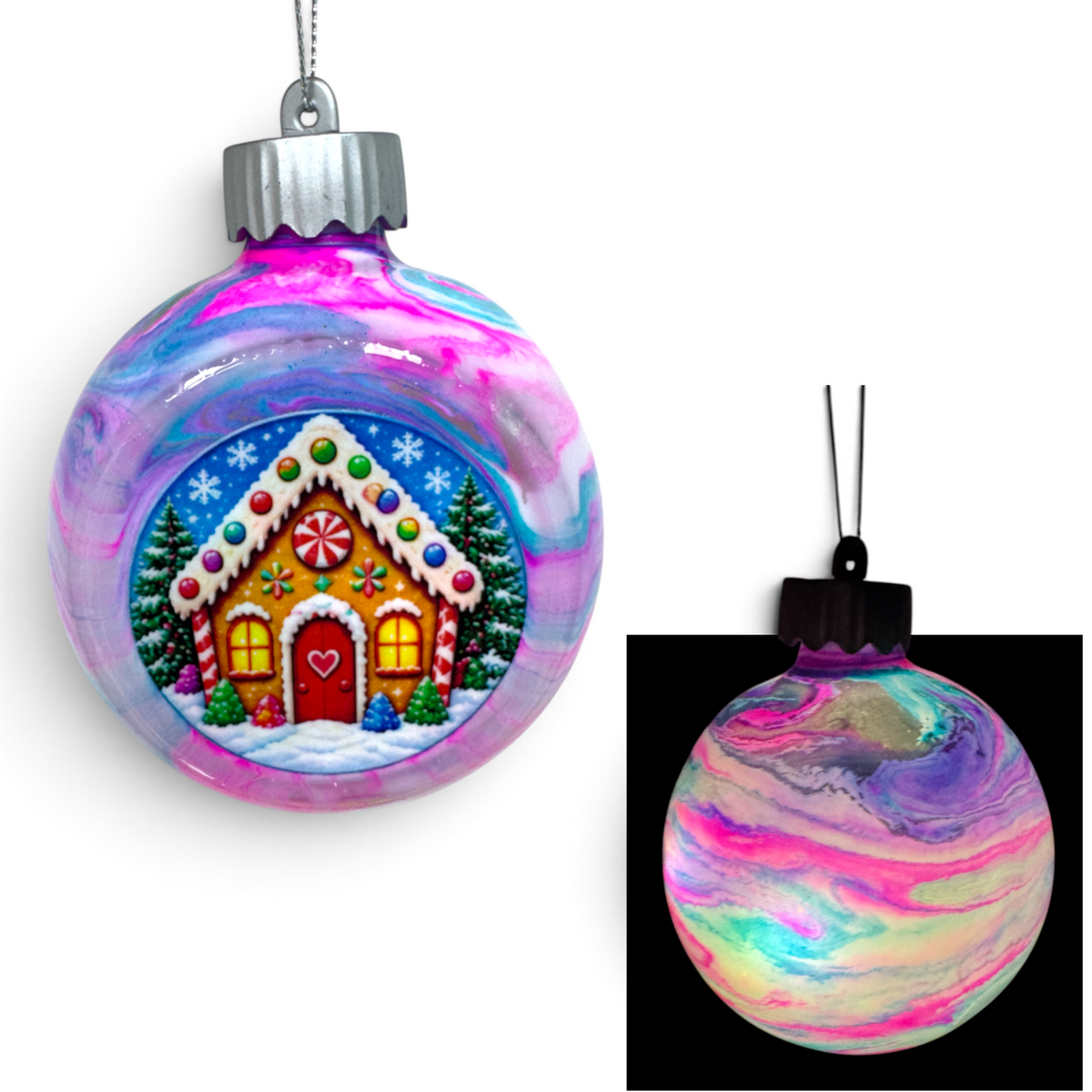 DIY LED Light-Up Holiday Ornament Mini Kit with Epoxy and Decals (Pack of 10 Ornaments)