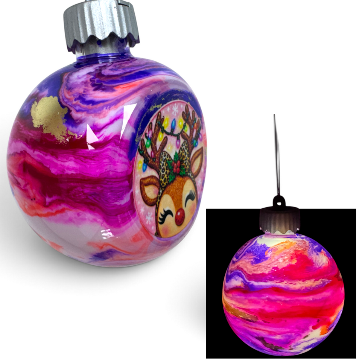 DIY LED Light-Up Holiday Ornament Mini Kit with Epoxy and Decals (Pack of 10 Ornaments)