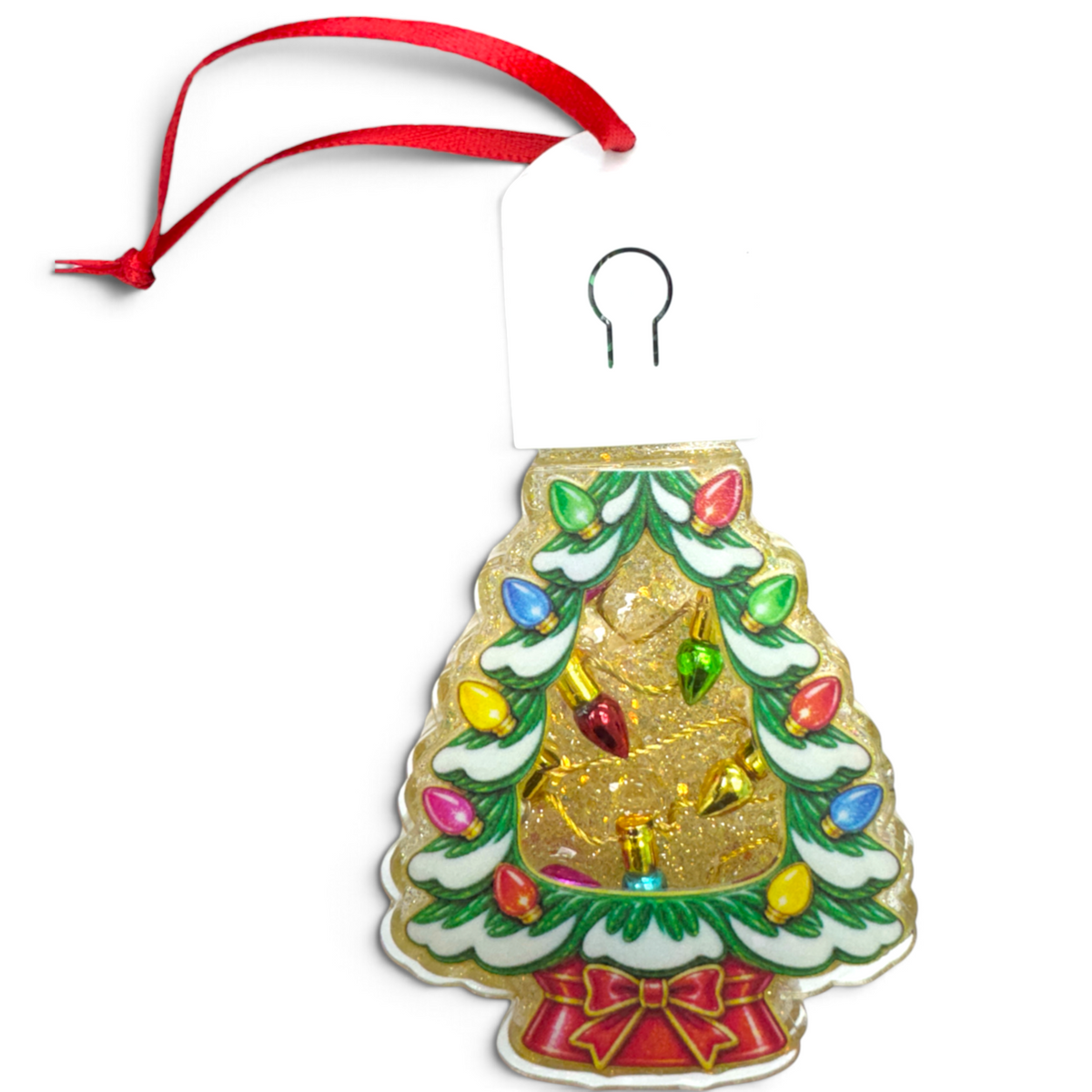 Vintage Christmas Tree Light Up LED Snow Globe Shaker Ornament Blank with Inclusions Kit