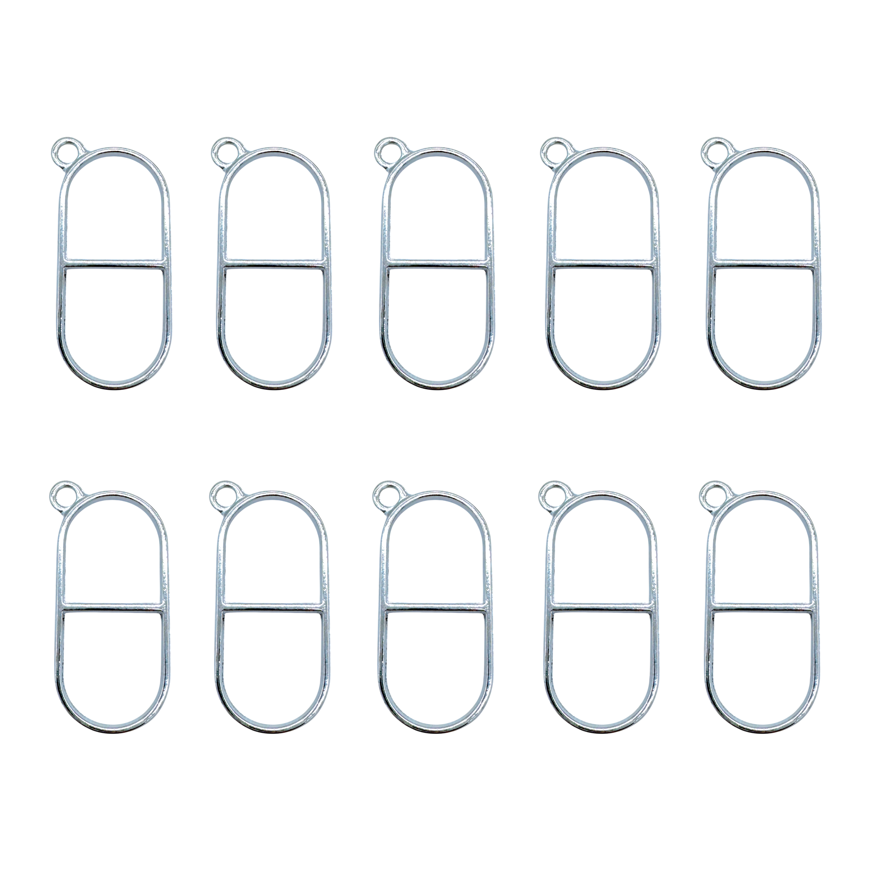 10-Pack of Pill Open Back Pendant or Earring Bezel Blanks