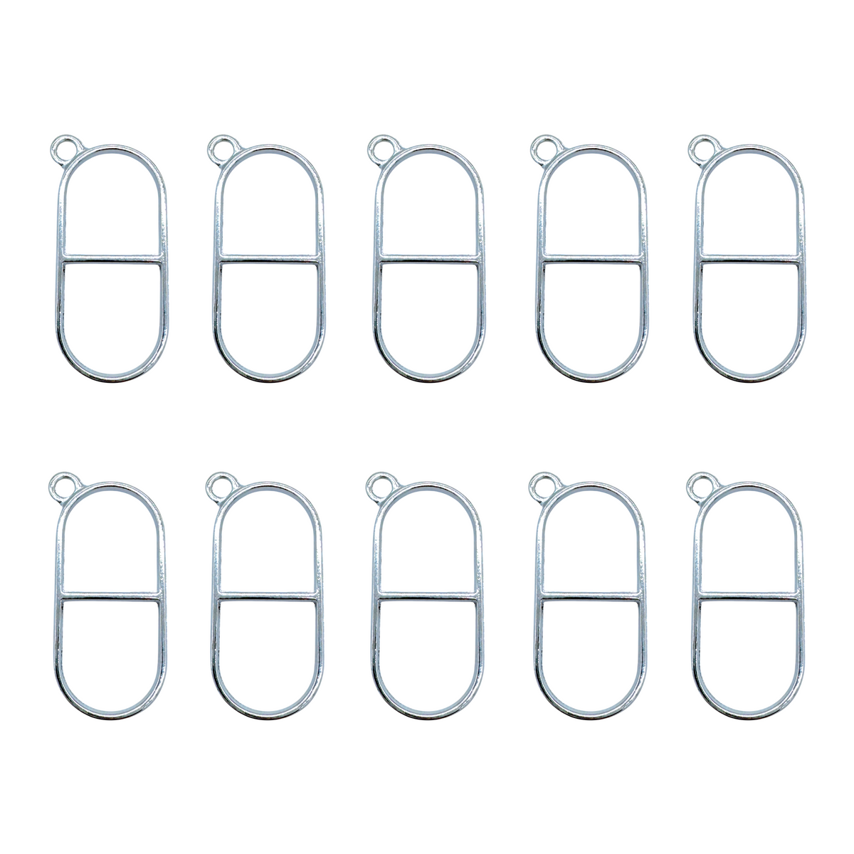 10-Pack of Pill Open Back Pendant or Earring Bezel Blanks