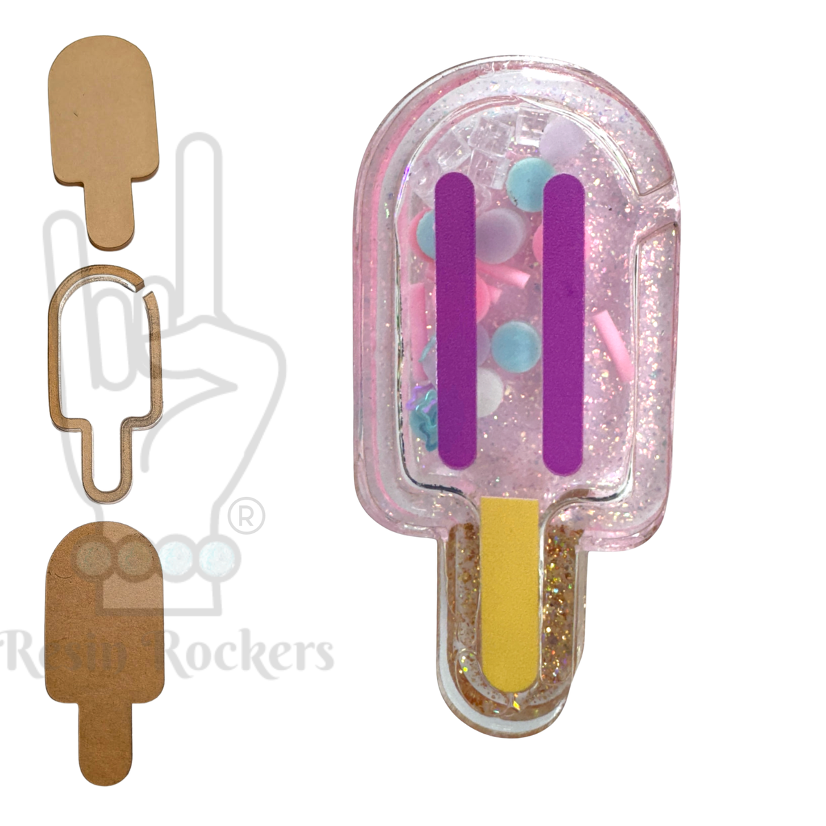 Popsicle Snow Globe Shaker Blank Kit