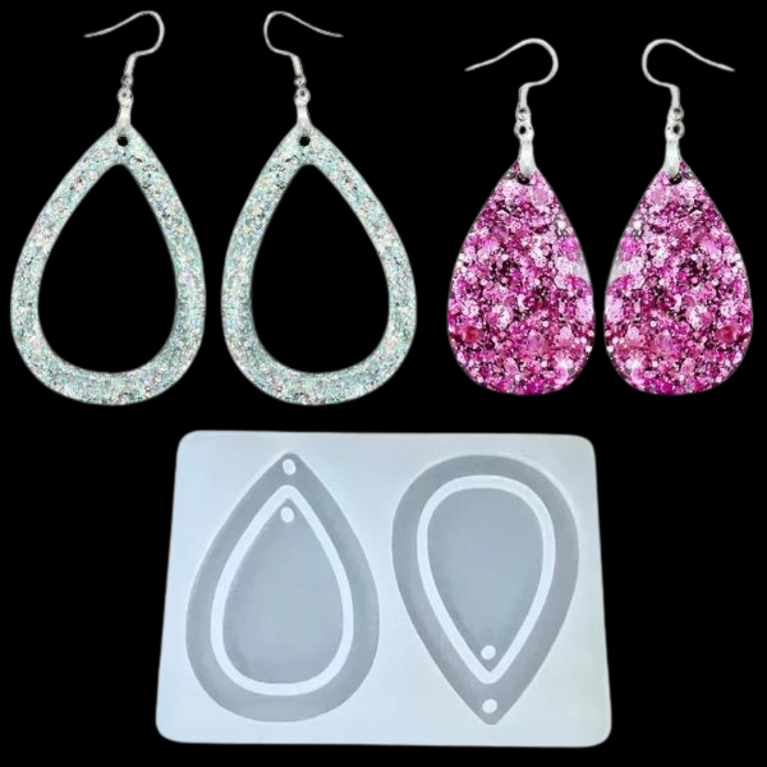 Resin Rockers Exclusive Premium Dual Teardrop Dangle Earring Mold for UV and Epoxy Resin Art Jewelry