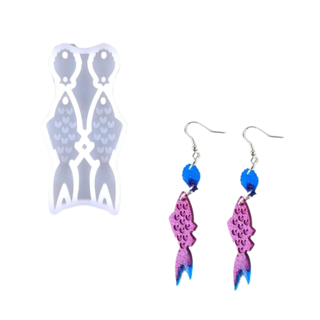 Fish Dangle Earring Mold for UV Resin and Epoxy Resin