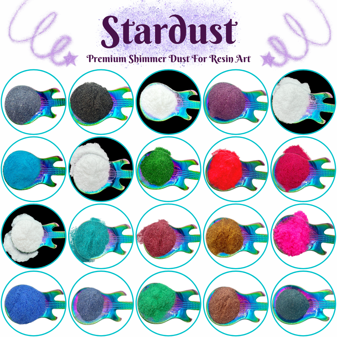 Stardust Premium Shimmer Dust Bundle for UV and Epoxy Resin Art - All Colors