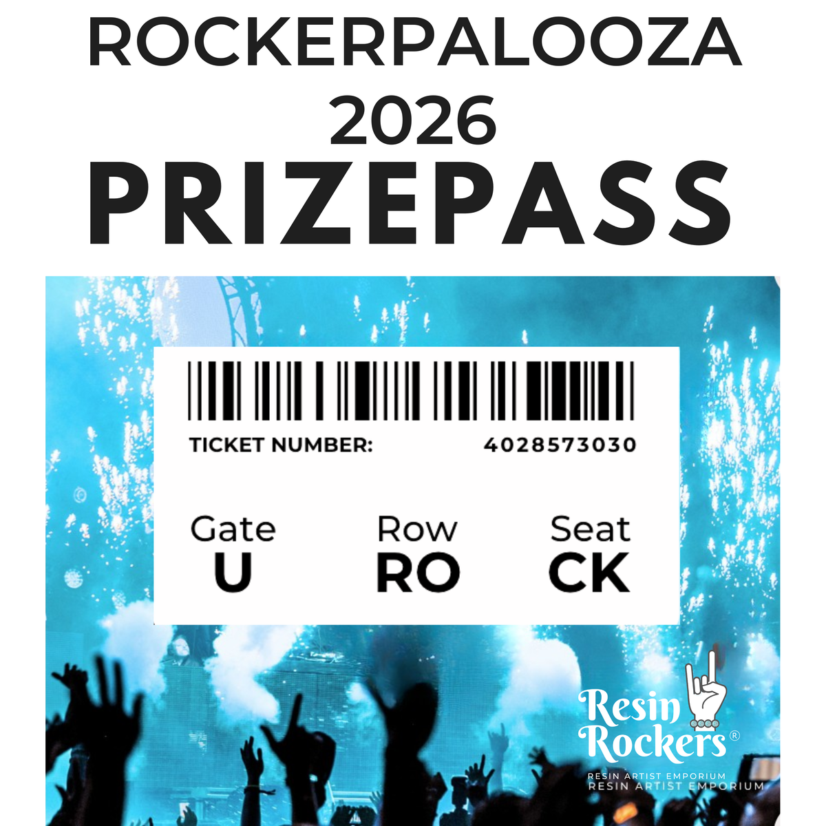 ROCKERPALOOZA 2026 Scratch Off Prize Pass with Mystery Pack
