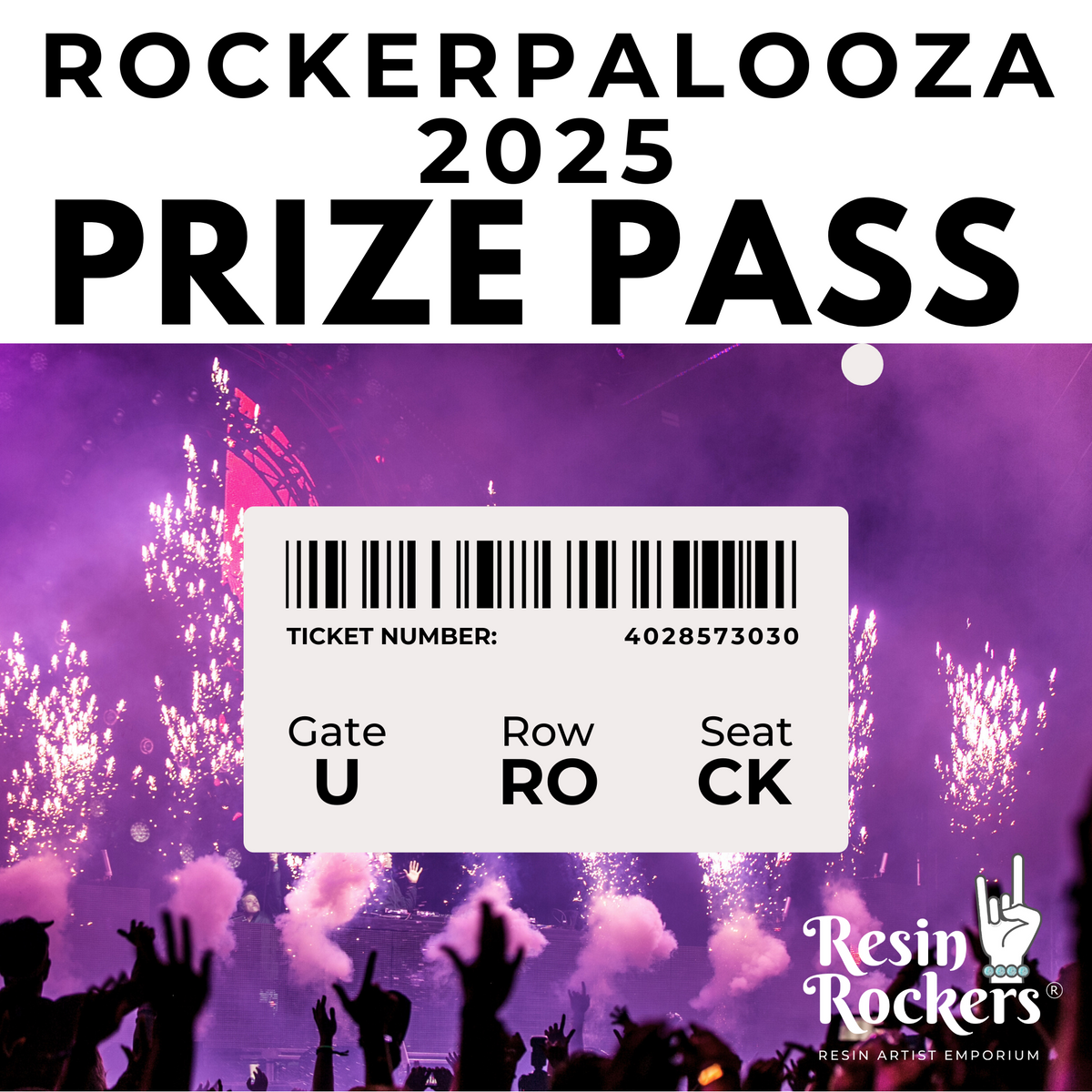 ROCKERPALOOZA 2025 Scratch Off Prize Pass with Mystery Pack