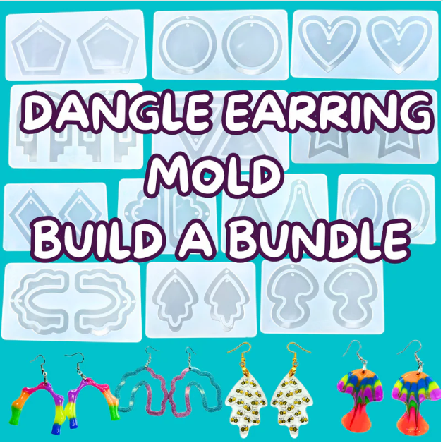 Dual UV Resin and Epoxy Dangle Earring Molds Build A Bundle