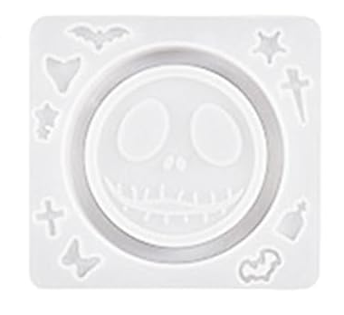 Round Skeleton Scary Shaker Badge Reel or Phone Grip Mold with Pre-cut Film
