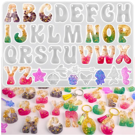 Alphabet ABC Letters with Charms Silicone Mold