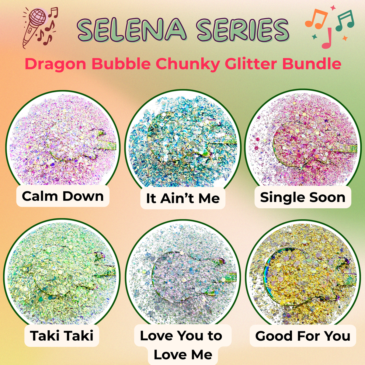 Selena Series Dragon Bubble Chunky Glitter Mix Bundle