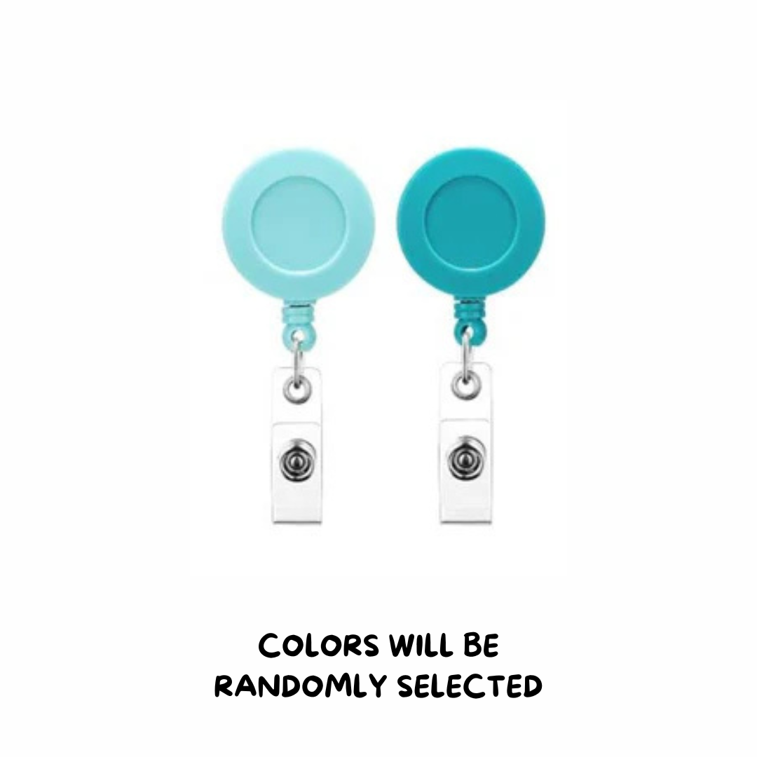 2 Pack of Random Colors Badge Reel Blanks with Alligator Clip and Button Snap