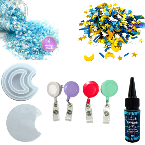 Crescent Moon Shaker Badge Reel Crafting Kit