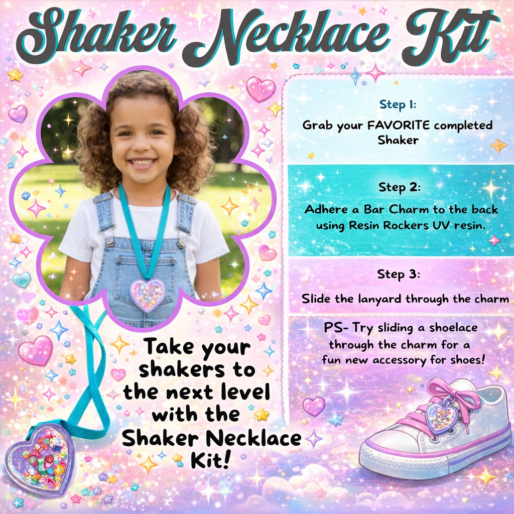 Shaker Necklace or Shoelace Attachments with Free Lanyard