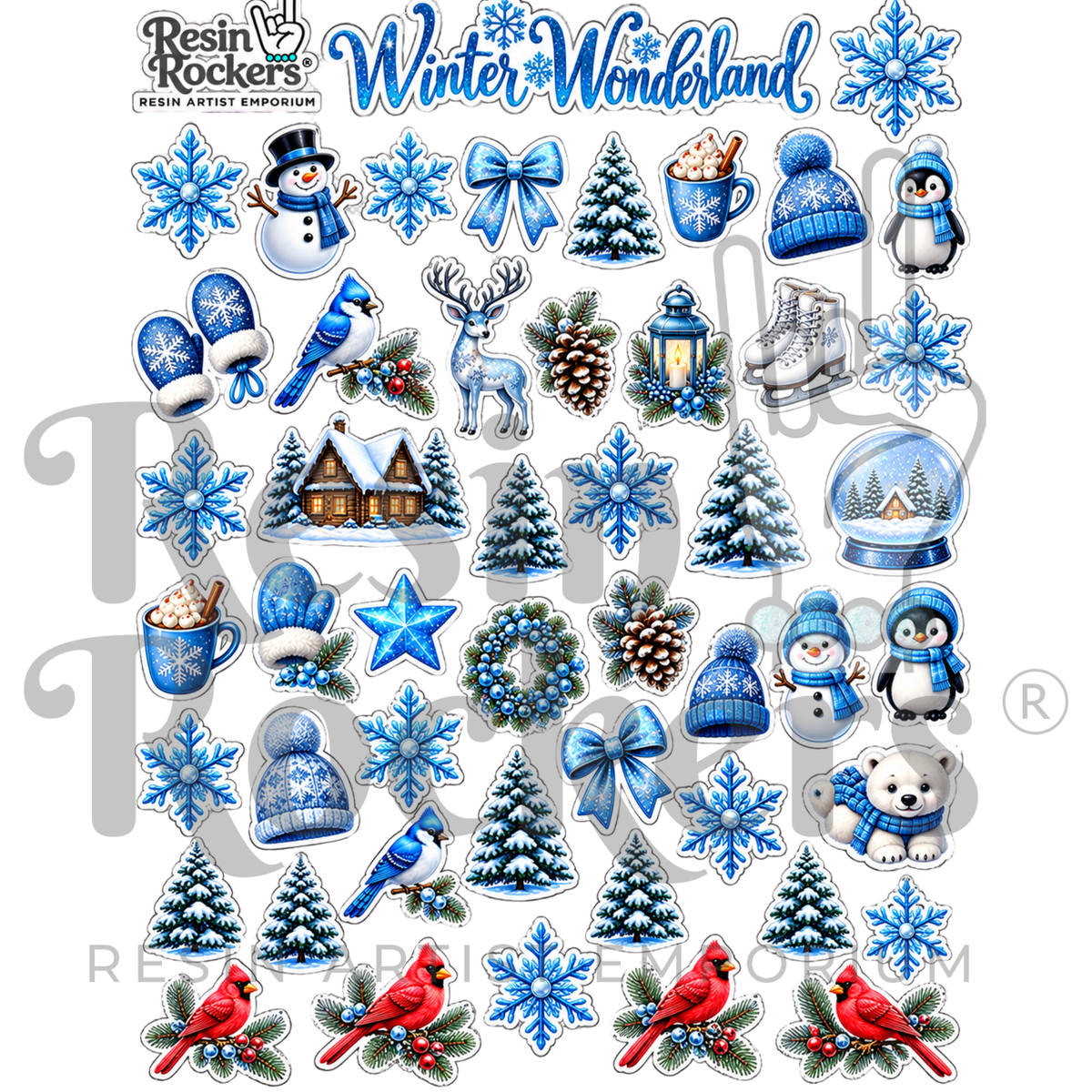 Winter Wonderland Pen UVDTF Mini Permanent Decal Sheet