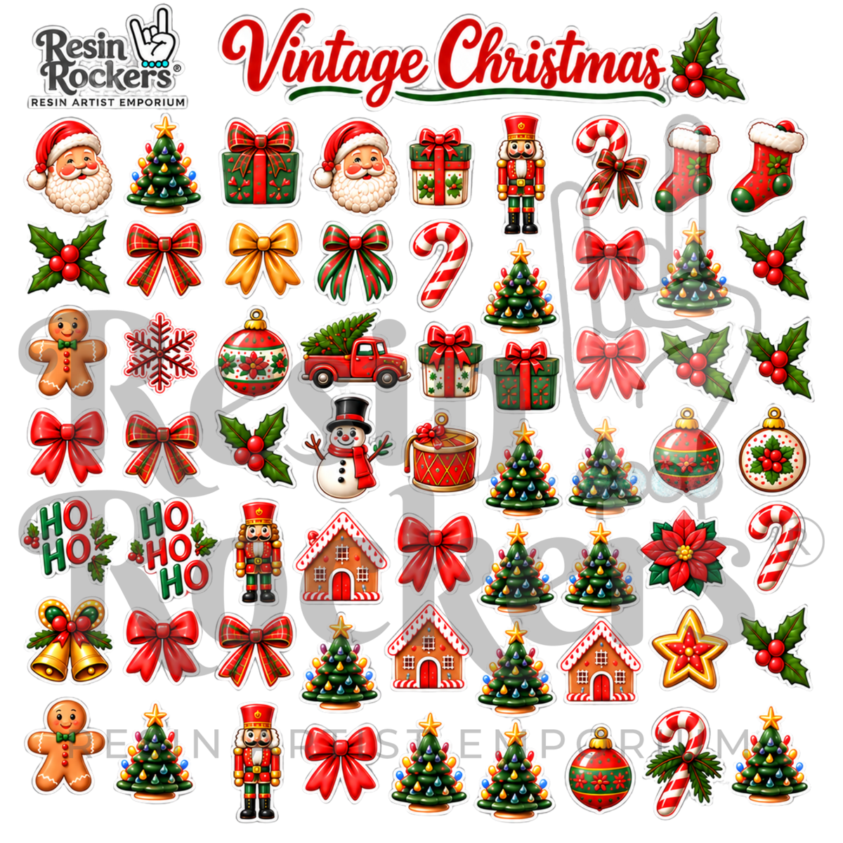 Vintage Christmas Pen UVDTF Mini Permanent Decal Sheet