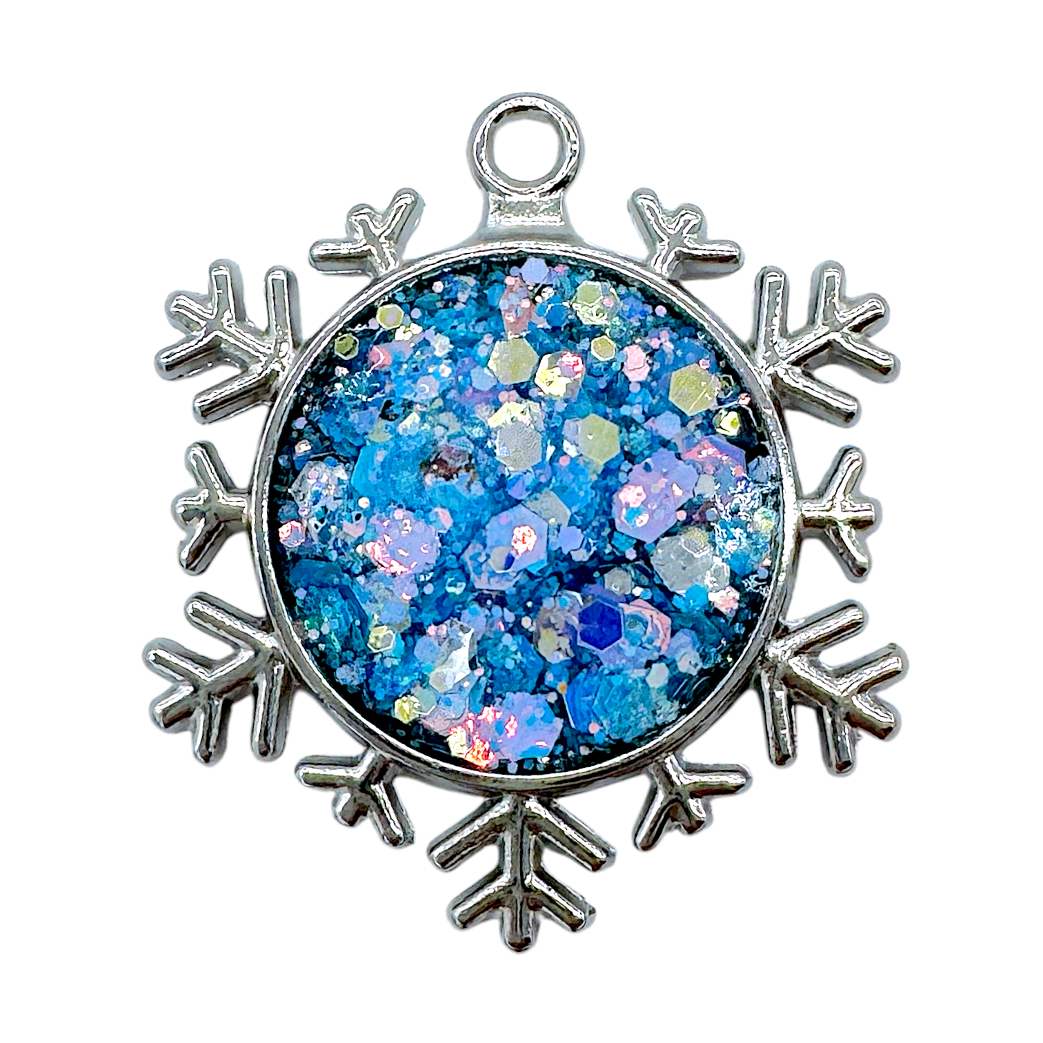 10 Pack of Simple Snowflake Shaped Open Back Pendant or Earring Bezel Blank