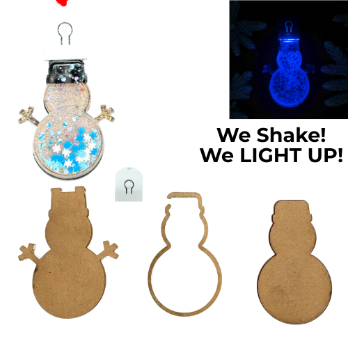 Snowman LED Snow Globe Shaker Ornament Blank Kit
