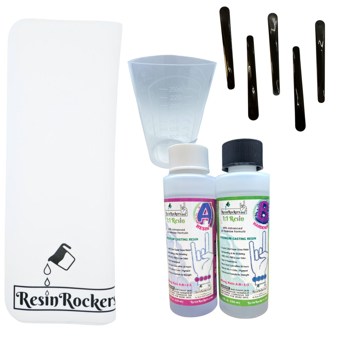 16 oz. Resin Rockers Perfect Pour 1:1 Starter Kit with Tools for Epoxy Resin Art