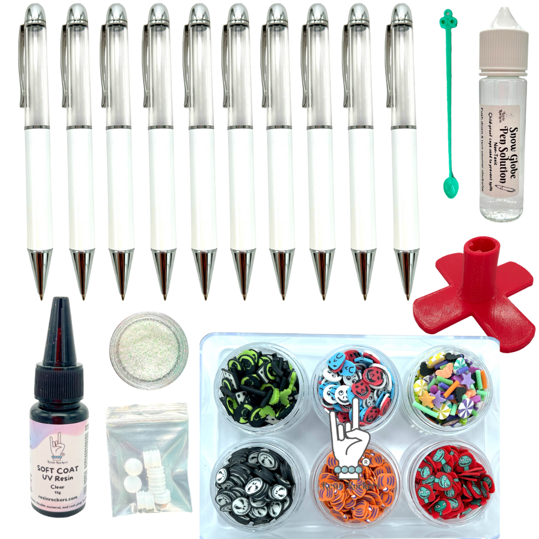 Nightmare Holiday Snow Globe Chunky Ballpoint Sublimation Pen Soft Coat UV Resin Crafting Kit