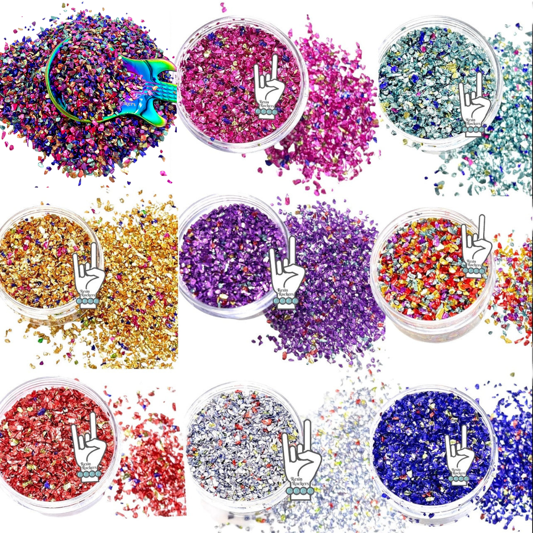 Resin Rockers Premium Grade German Glass Glitter Mix Bundle for Epoxy and UV Resin Art