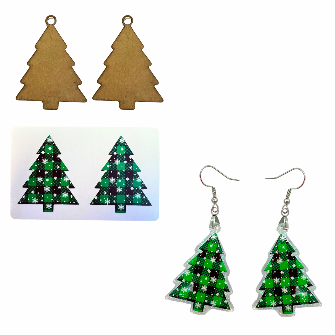 Plaid Trees Dangle Earring Kit for UV and Epoxy Resin