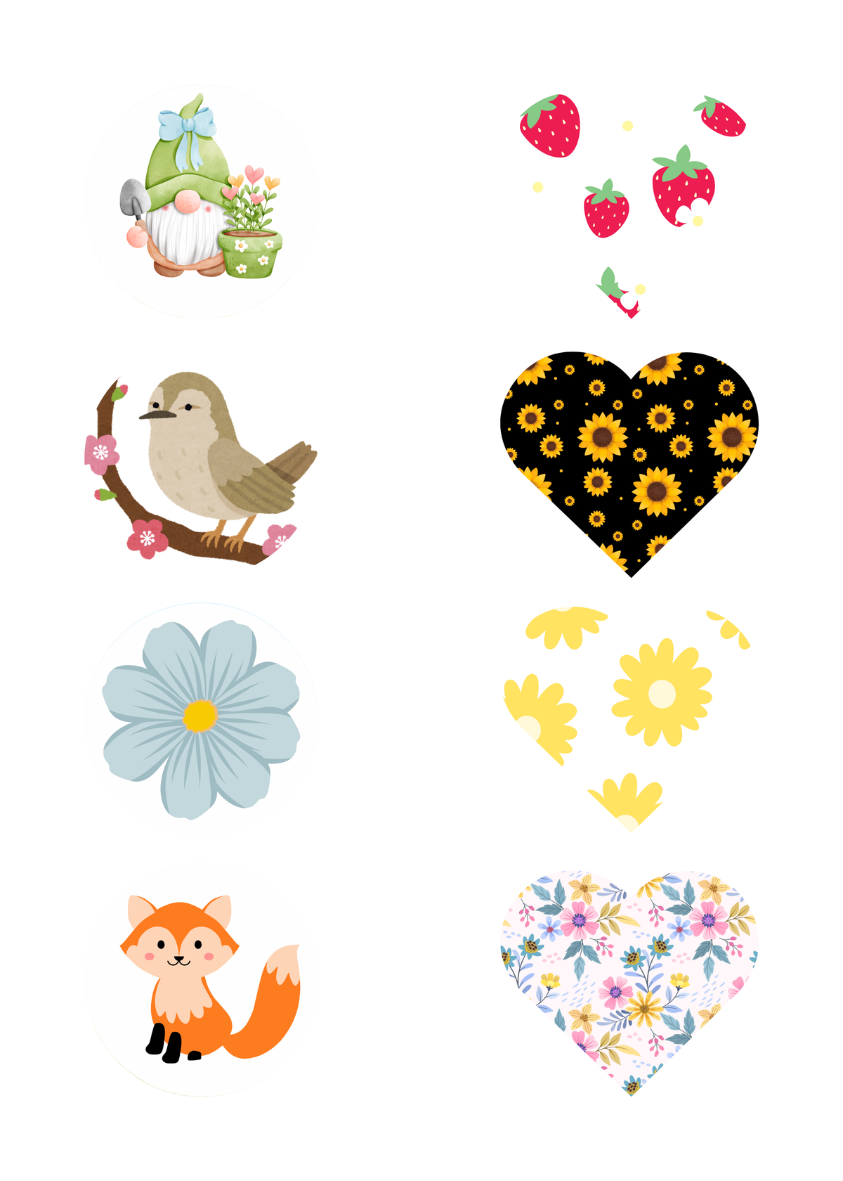 Spring Things Watch Charm Decal Sheet