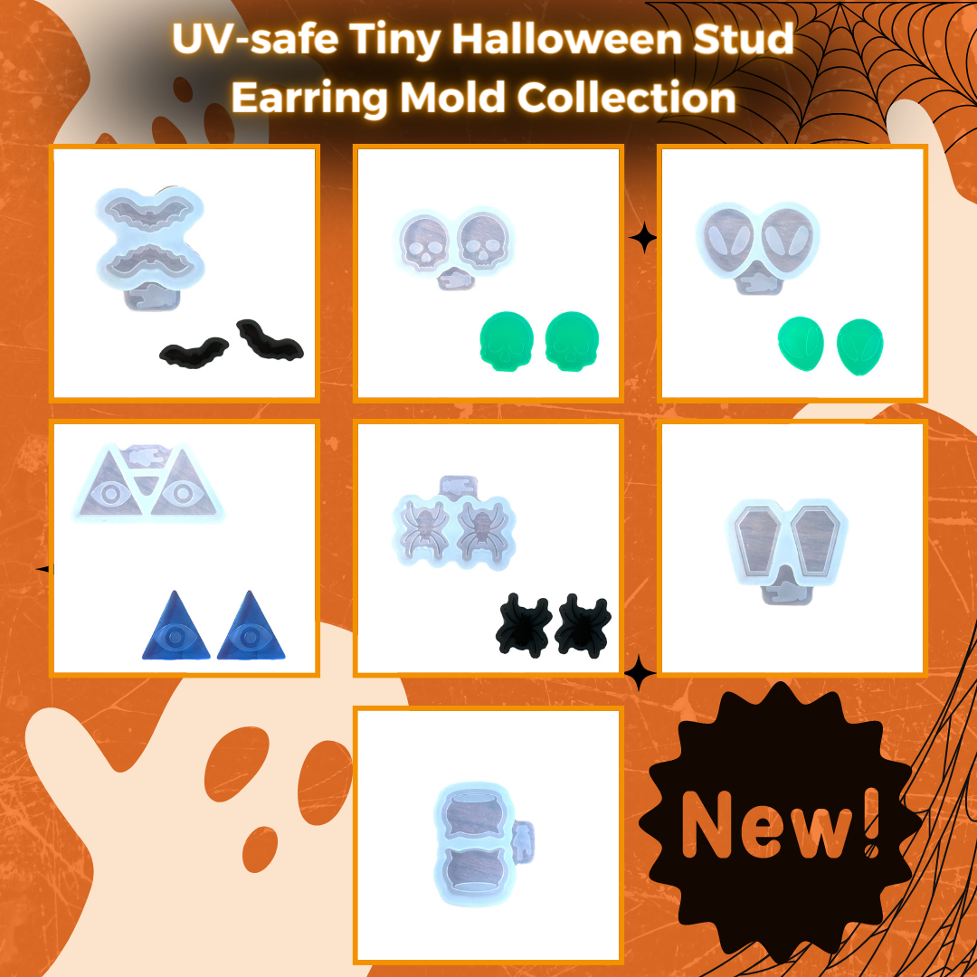 Tiny Halloween Stud Earring Mold Bundle for UV Resin and Epoxy Resin