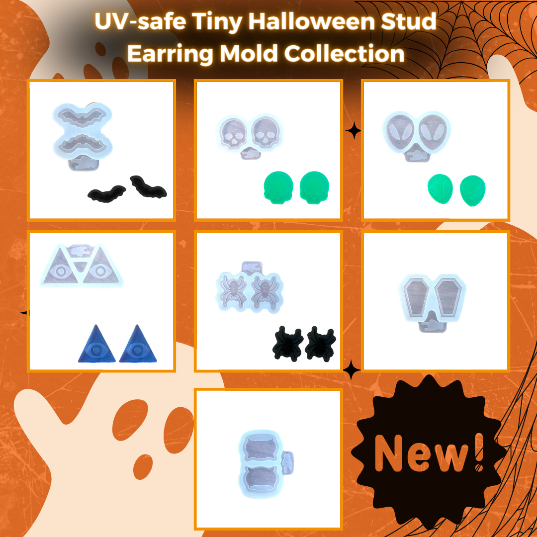 Tiny Skull Halloween Resin Rockers Exclusive Stud Earring Mold for UV and  Epoxy Resin