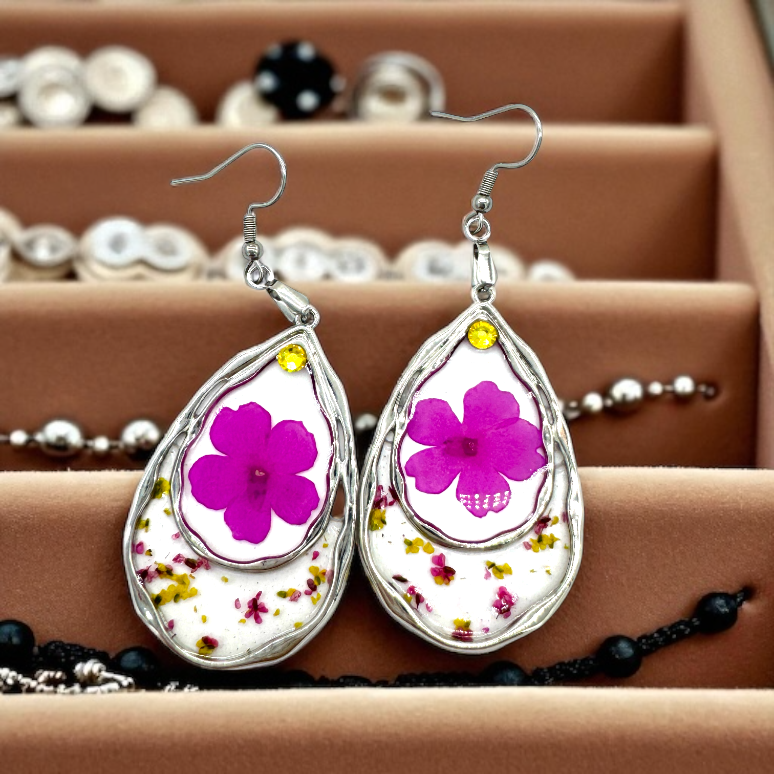 10-Pack of Dual Teardrop Open Back Pendant or Earring Bezel Blanks