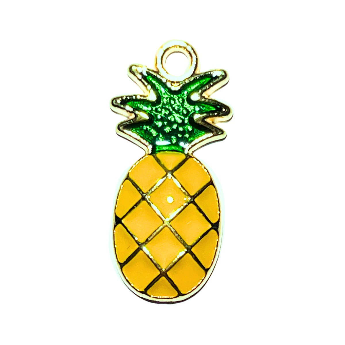 Gold and Enamel Pineapple Pen Charm - pack of 10