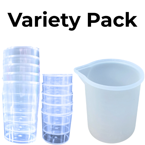 Variety Pack Reusable Plastic and Silicone Mixing Cups