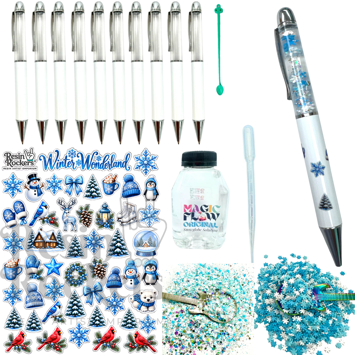 Winter Wonderland Snow Globe Chunky Ballpoint Pen Crafting Kit