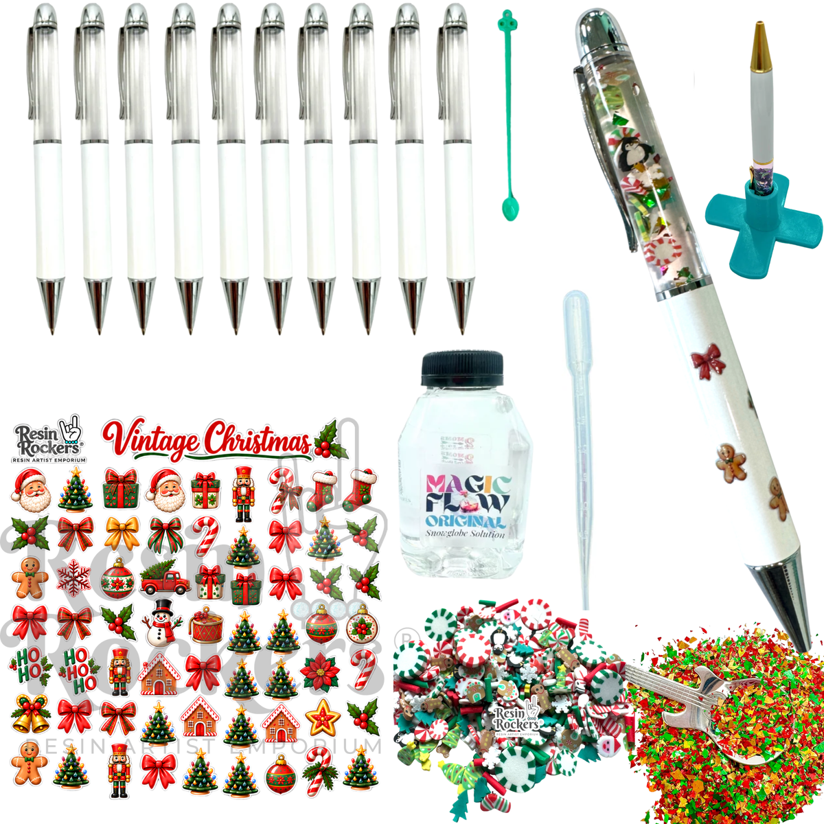 Vintage Christmas Snow Globe Chunky Ballpoint Pen Crafting Kit