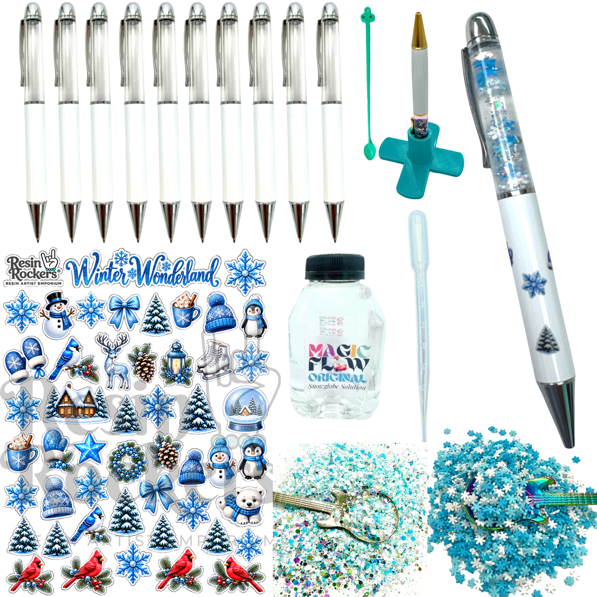 Winter Wonderland Snow Globe Chunky Ballpoint Pen Crafting Kit