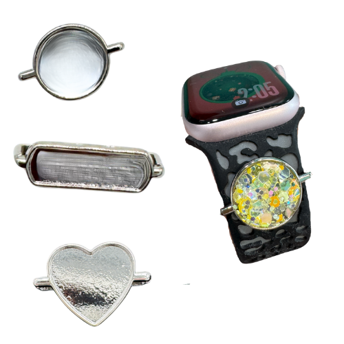 Watch Band Charm Bezel Blank for UV and Epoxy Resin Heart Bar Circle