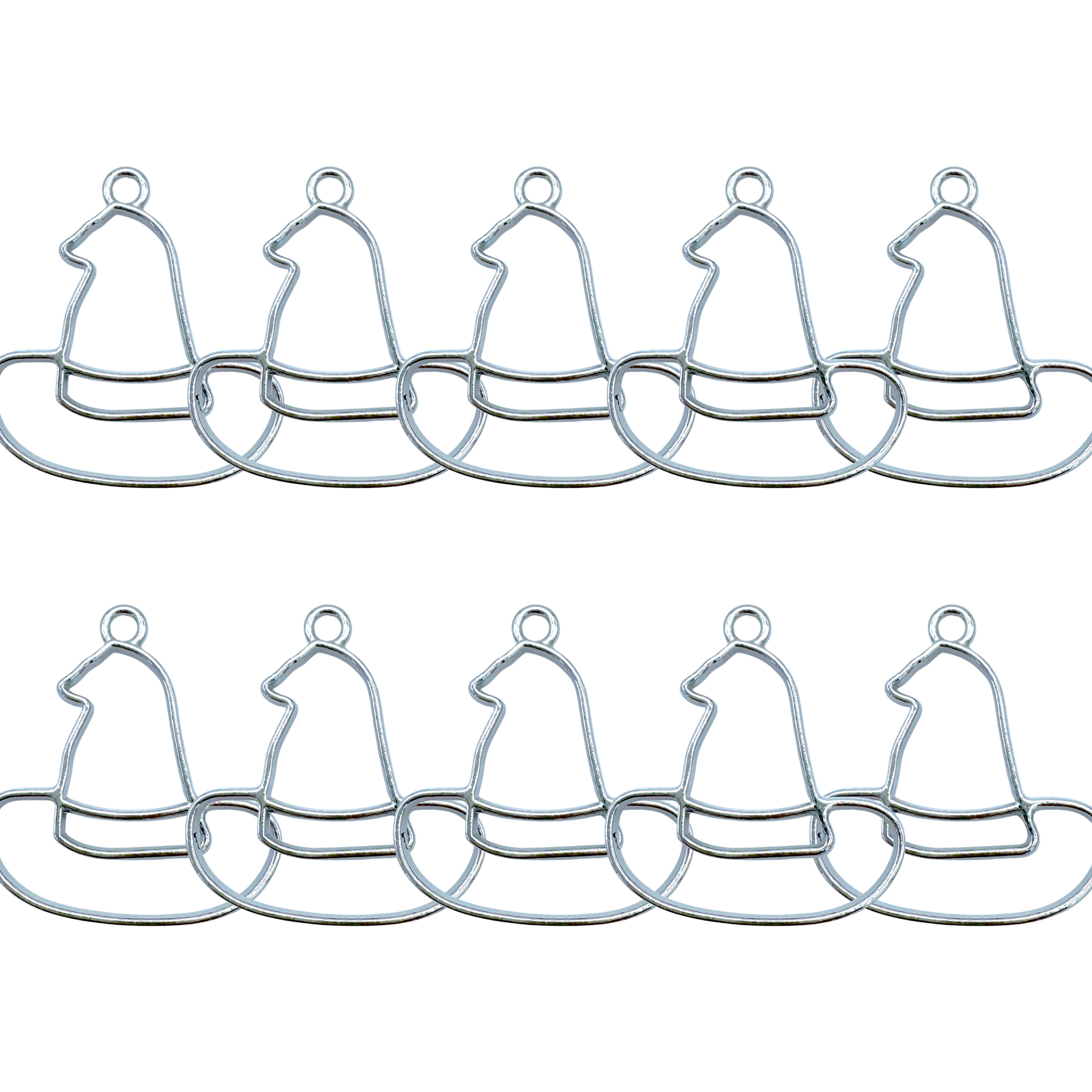 10-Pack of Witch Hat Open Back Pendant or Earring Bezel Blanks