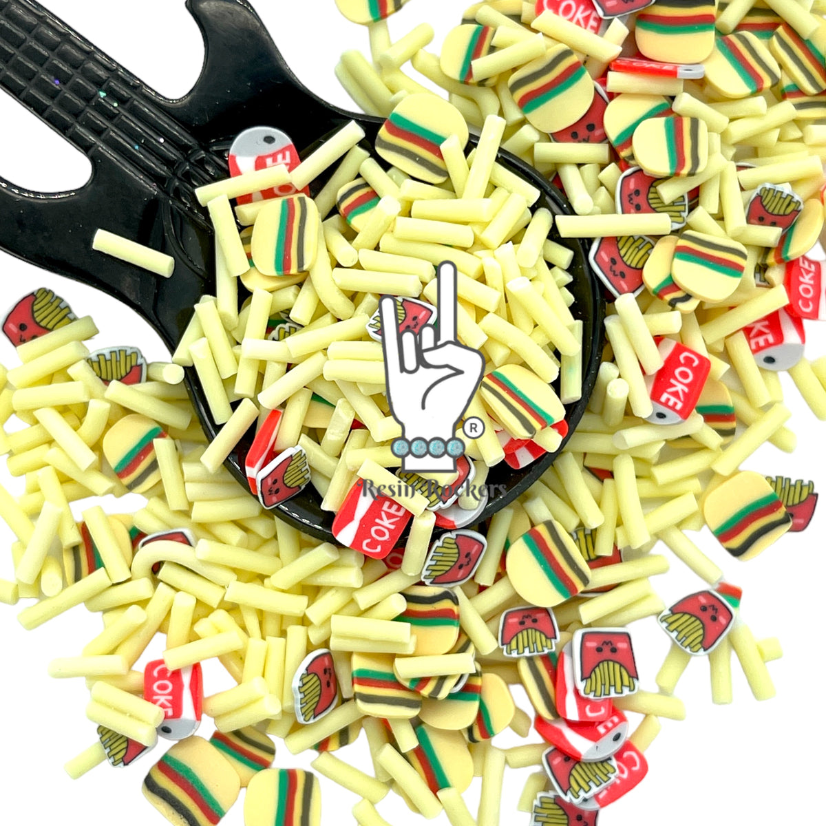 Burgers, Fries, and Soda Polymer Clay Pieces